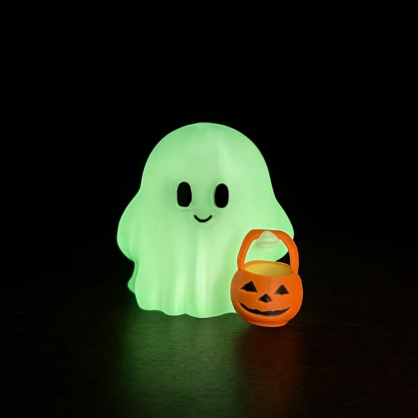 Halloween Ghost Figurine, Funny Spooky Resin Ghost with Pumpkin Basket Statue, Cute Decor for Halloween Decorations Indoor, Porch and Indoor Spooky Home Decor Gifts